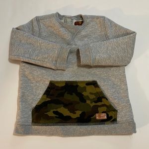 7 For All Mankind Pullover Sweatshirt w/ Camouflage Kangaroo Pocket-Boys 24M